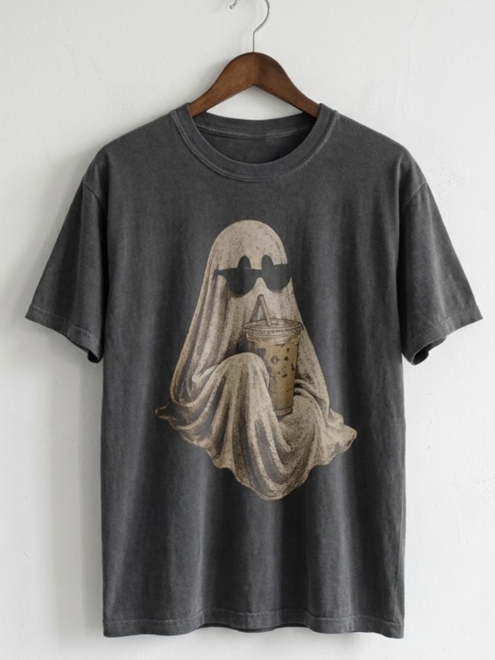 Ghost Drinking Coffee Shirt